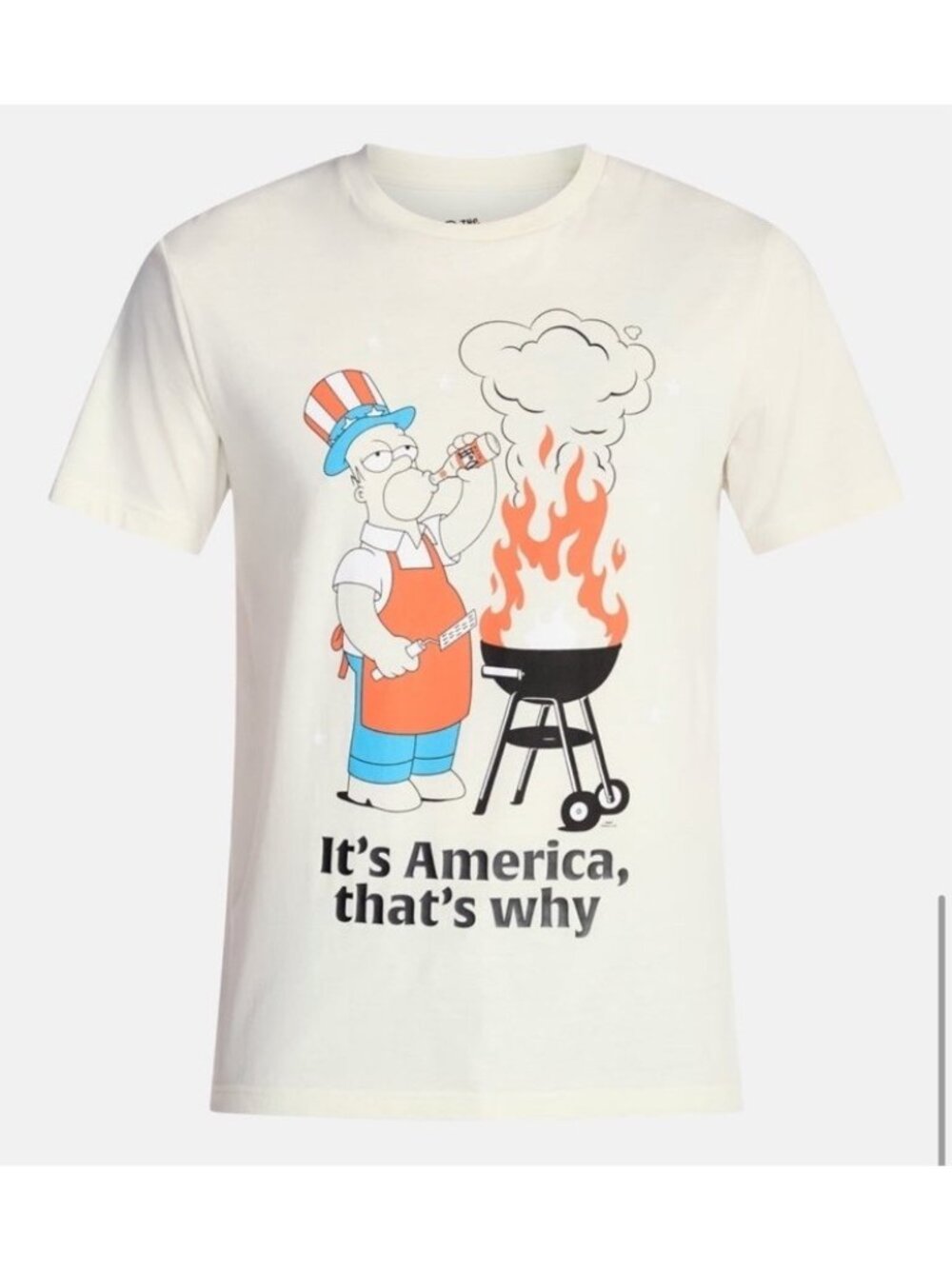 The Simpsons Men's Americana Home of the Free Graphic Tee Size XL Patrotic